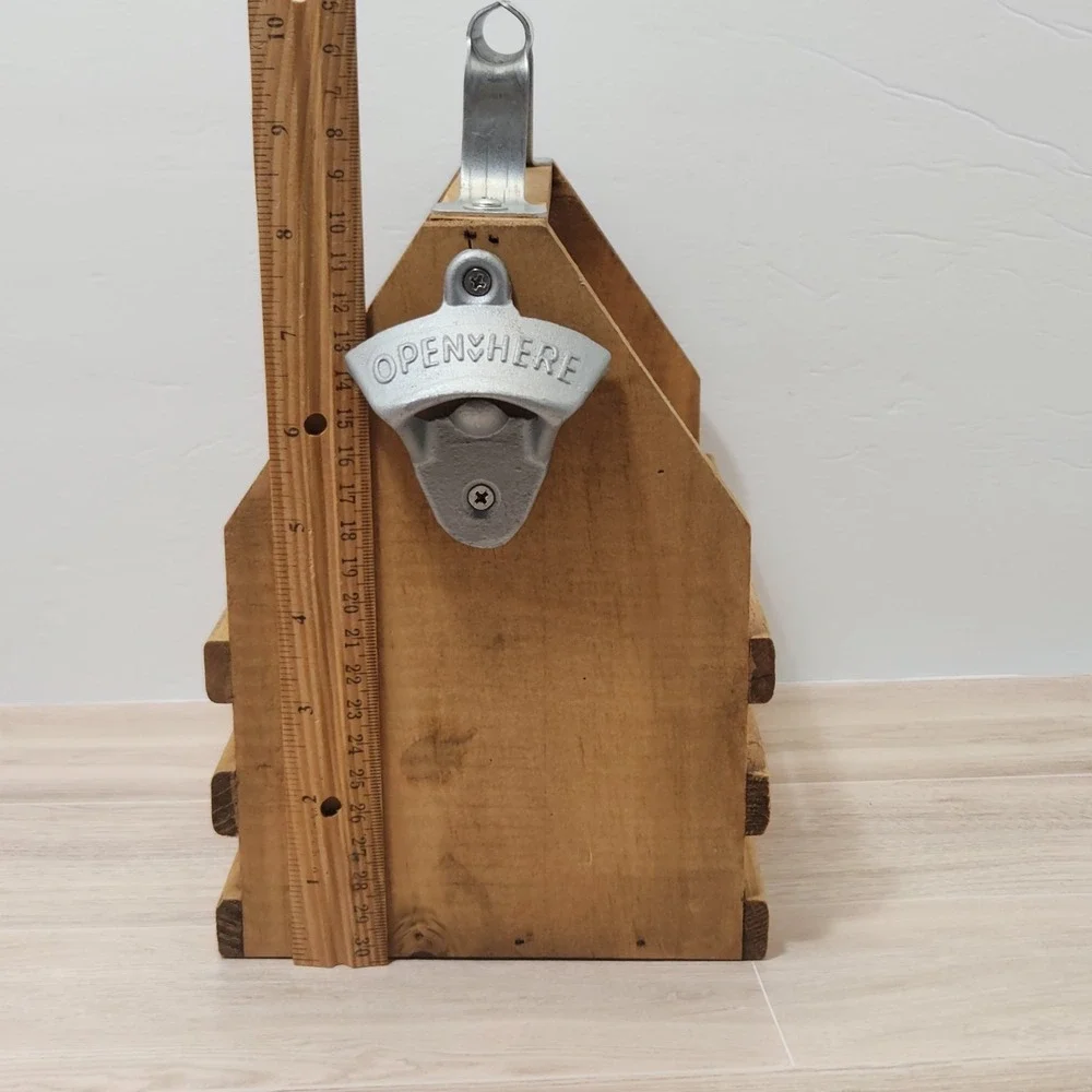 Wooden Beer Carrier - Craft Beer Caddy with Bottle Opener 6 Pack Beer Crate New‎